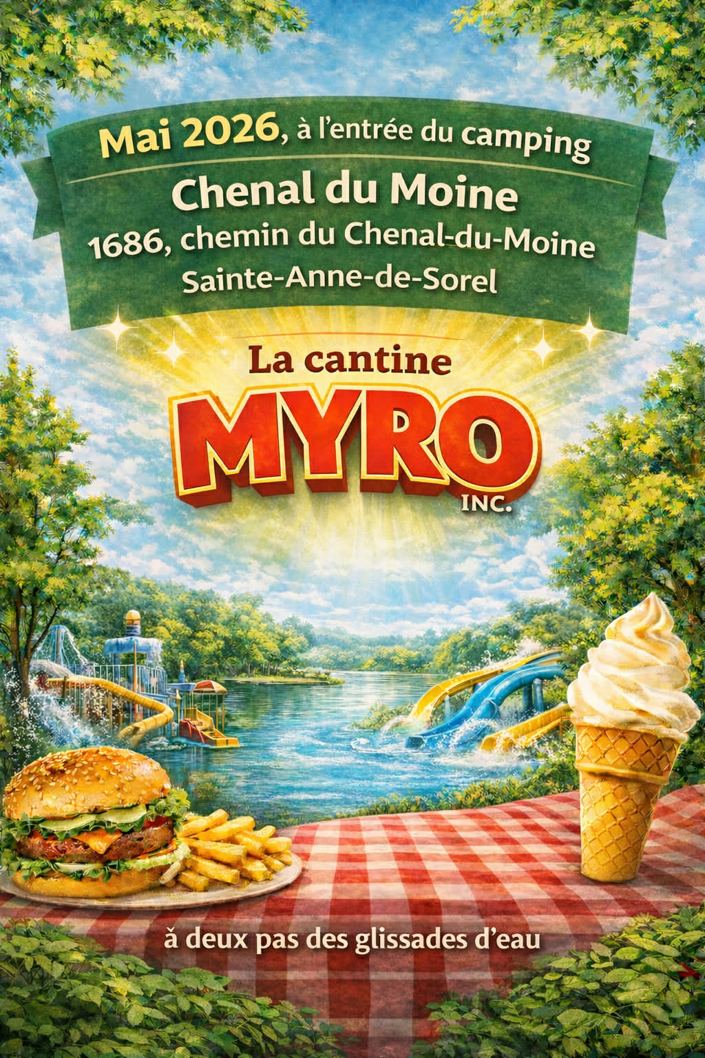Nouvelle succursale Cantine Myro — Chenal du Moine, Sainte-Anne-de-Sorel, mai 2026