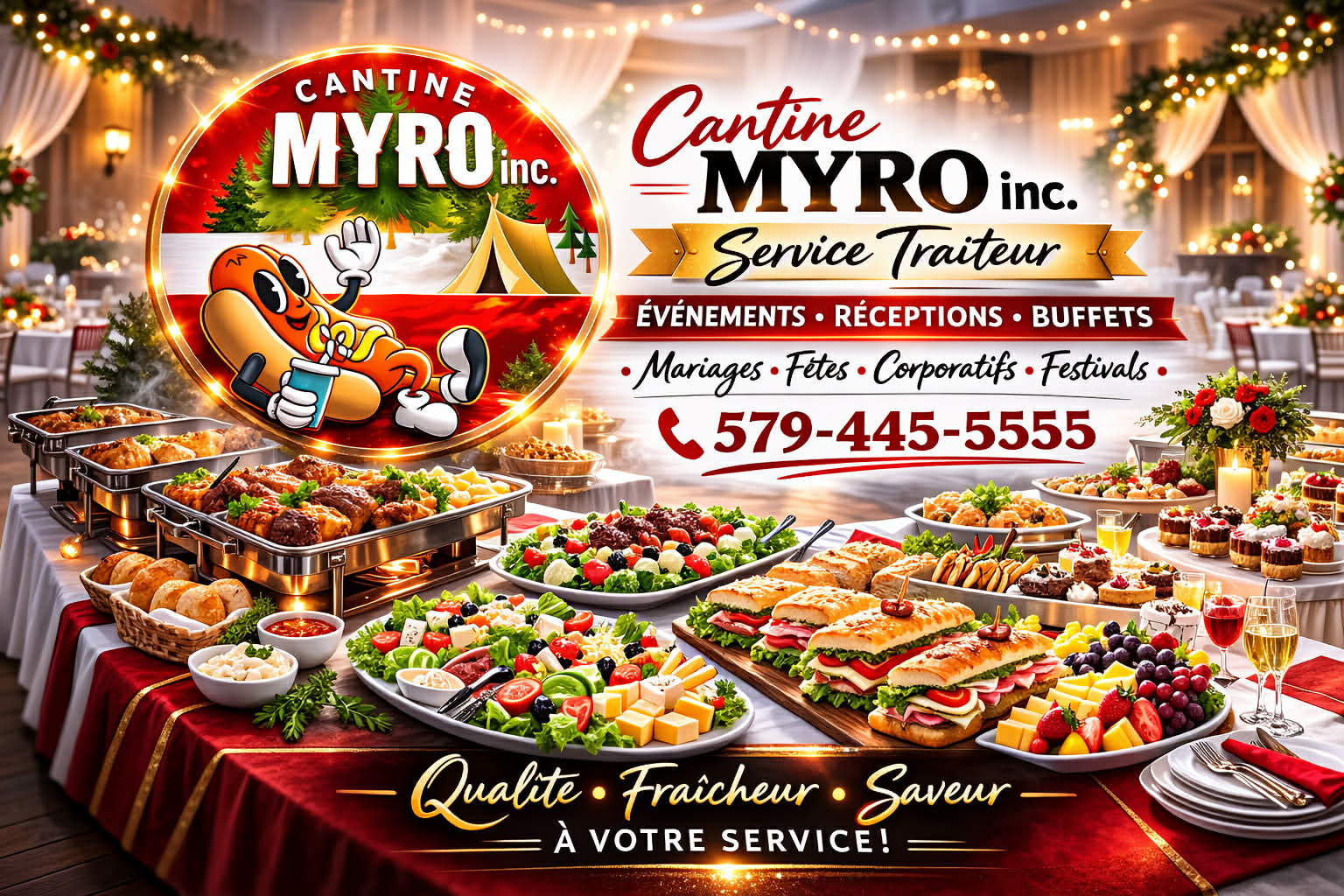 Service traiteur Cantine Myro — buffet chaud pour événements